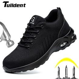 Women Men Safety Boots 55 Steel Toe Shoe Puncture Proof Air Cushion Sneakers Light Fashion Work Shoes 5 s