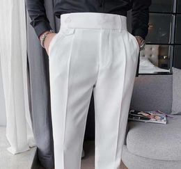 Men039s Suits Blazers British Style Men Business Casual Solid Color Trousers Male High Waist Straight Dress Pants Quality Sli5957982