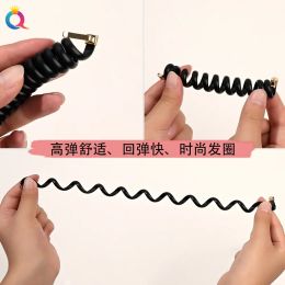 1Pcs Telephone Wire Hair Ties Women Girls Solid Color Elastic Hair Bands Spiral Coil Rubber Hair Accessories Bands Ponytails