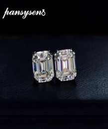 PANSYSEN Solid 925 Sterling Silver 6ct Created Moissanite Wedding Engagement Stud Earrings Birthday Fine Jewelry Earrings Gift 2103673565