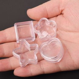 1/20pcs Mini Transparent Plastic Storage Box Acrylic Heart Boxes Pill Moisture-proof Small Case DIY Jewellery Portable Packaging