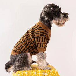 New Classic Autumn Winter Thickened Trendy Brand Pet Sweater Fadou Schnauzer Small and Medium Sized Dog Luxury Dog Clothes Cat and Dog Clothing Coat French Bulldog