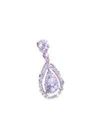 New Victoria Sparkling Luxury Jewellery 925 Sterling SilverRose Gold Fill Drop Water White Topaz Pear CZ Diamond Women Pendant Chai5700597