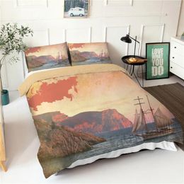 Bedding Sets Compelete 3d Print Navigation Series Double Bedspread With Pillowcases Soft Warm Duvet Cover Bedroom Decor