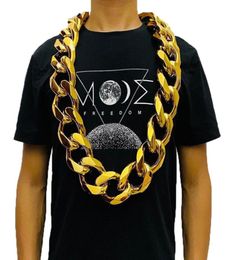 Chains Fake Big Gold Chain Men Domineering HipHop Gothic Christmas Gift Plastic Performance Props Local Nouveau Riche Jewelry6913379