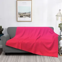 Blankets Red Deep Pink Blanket Gradient Colourful Fleece Flannel Summer Breathable Lightweight Thin Throw For Home Rug Piece