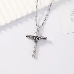 Pendant Necklaces European And American Hip-Hop Minimalist Men's Trend Skull Cross Necklace Retro Personalised Handsome Jewelr