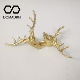 Elk Brass Cabinet Door Knobs Deer Head Drawer Pulls Home Decor Dresser Knobs Unique Animal Closet Door Handles Nightstand Pulls