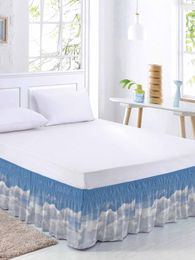 Sky Clouds White Bed Skirt Elastic Ruffle Bed Skirt Soft Comfortable Wrap Around Bed Cover Bed Protector