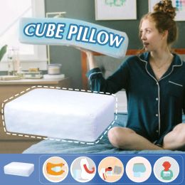 Pure Memory Foam Pillow, White Smooth Stretchy Cube Soft Pad Cushion,Neck Support Memory Foam , Soft Pad Cushion, Neck Support