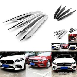 New 4pcs Car Front Fog Lamp Lights Strips Trim Cover for Mercedes Benz A Class W177 V177 A180 A200 A220 A250 2019-2021 Accessories