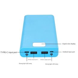 8* 18650 Battery Charger Cover Power Bank Case Cute DIY Box Dual USB Type C Powerbank Case 4 Colours Power Bank Cover Kit