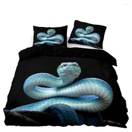 Bedding Sets Quality Recommend 3 Pieces 1 Duvet Cover 2 Pillowcases Double Twin Full Size Home Textiles With Blue Snake Print