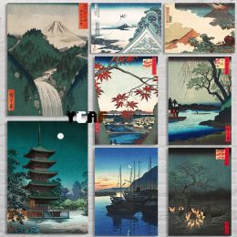 Japanese Vintage Landscape Fine Art Poster Canvas Prints Vintage Japanese Wall Art Decor Japanese Fine Art Aesthetic Decoration