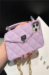 Wallet Handbag Crossbody phone case For iPhone 11 pro Xs max XR X 6s 8 7 Plus 12 Card Slot Purse Silicone cover with strap Chain2291261