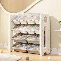 Large Capacity Children's Toy Storage Rack Home Sundries Organizer Shelf Cute Bear Shape Multi-Layer Storage Cabinet Furniture