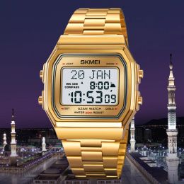 SKMEI 2113 Stopwatch Sports Watch Mens Muslim Prayer Azan Compass Alarm Hijri Islamic Digital Wristwatches Waterproof Men Clock