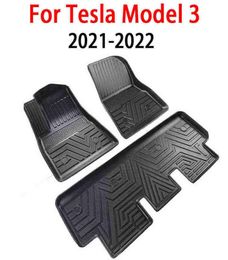 For 2021 2022 Tesla Model 3 Car Waterproof nonslip Floor Mat TPE Modified Car Accessories Fully Surrounded Special Foot Pad H22041114513