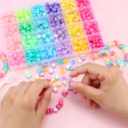 Makersland Pony Beads Kit Butterfly Star Heart Colorful Beads For Kids Girls DIY Kandi Beads For Jewelry Making Bracelet Set