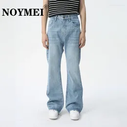 Men's Jeans NOYMEI Boot-cut Jean Light Color Washed 2024 Spring Denim Loose Pant All-match Clean Fit Male Trousers American Style WA4287