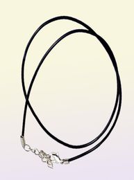 Black Leather Cord Rope 15mm Wire Chains for DIY Pendant Necklace Gift With Lobster Clasp Charms Jewellery DIY Whole9254267