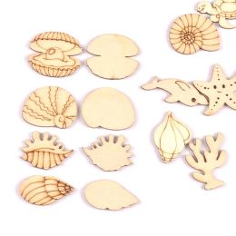 25pcs 3-5cm Cute Insects/Shells/Animal Wood DIY Carfts Slices For Handmade Scrapbook Accessories Wooden Ornaments Home Decor Art