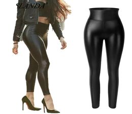 PU Leather Pencil Pants Women Sexy Tight Booty Up Skinny Leggings Faux Leather Trousers High Waisted Tummy Control Slim Jeggings7966612