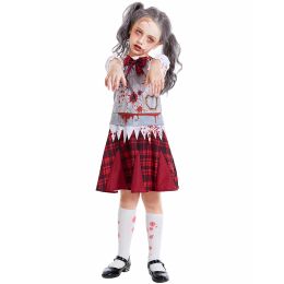 Zombie School Girl Costume Boy's Vampire Costume Outfits Scary Halloween Costume for Kids Zombie School Boy Outfits