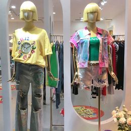 High-end Women's Clothing Store Mannequin Colourful Cloth Cover Female Half-length Mannequin for Window Clothing Display Rack GM