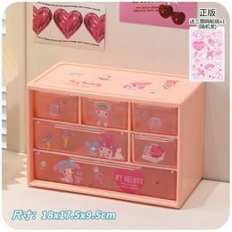 Sanrio Jiugongge Storage Box Small Object Tape Desktop Drawer Frame Cute Jewelry Cosmetic Contact Lenses Finishing Cabinet Shelf