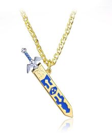 Whole Legend of Zelda Sword Necklace Removable Master Pendant Golden sky sword with sheath Necklace Fashion Jewelry Souvenirs5494494