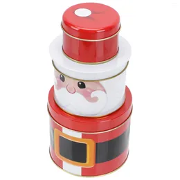 Storage Bottles Christmas Tin Box Holiday Treats Container Decorative Candy Case Party Favour Present Xmas Supplies Snack Cookie Jar