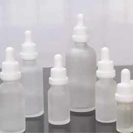 Storage Bottles 100pcs/lot Transparent Glass Dropper Bottle Empty With Smooth Finish Essential Oil Serum Vial