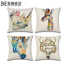 Pillow 3D Animal Plillow Case 45 Home Garden Decor Rhinoceros Linen Pillowcase Decorative Cartoons Giraffe Zebra Pillowslip
