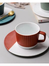 Cups Saucers Japanese Modern Cup Saucer Manual Creativity Simplicity Eco Friendly Porcelain Coffee Reuseable Bardak Drinkware EK50BD