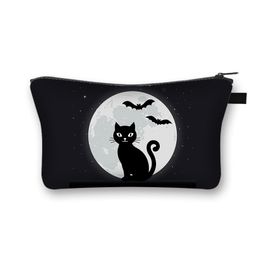 Hallween Ouija Boards Cosmetic Case Pumpkin Skull Ghost Makeup Storage Pouch Witch Crystal Ball Party Bag Black Cat Candy Bags
