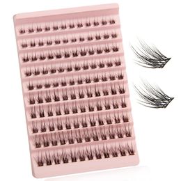 10 Rows Soft Cluster Wide Stem Individual Lashes C D dd Curl Fake Eyelashes Wholesale Natural Density Segmented Grafting Lashes