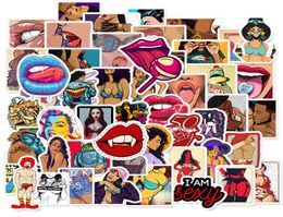 50 pcslot Car Sticker Sexy Girls For Laptop Skateboard Pad Bicycle Motorcycle PS4 Phone Luggage Decal Pvc guitar Stickers3480143