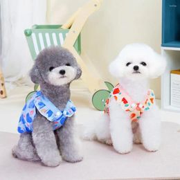 Dog Apparel Precise Wiring Shirt Stylish Love Heart For Bichon Teddy Summer Halter Dress With Snap-on Traction Wear