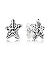 Authentic 925 Sterling Silver Tropical Starfish Stud Earrings Original box for Earring Sets Women Luxury designer earrings7390173