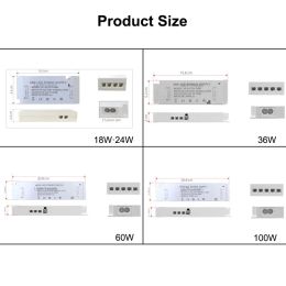 LED Cabinet Light Power Supply 18/24/36/60/100W Transformer AC 110V 220V to DC 12V Constant Voltage Source Adapter for LED Strip