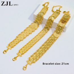 Luxurious 24K Gold-Plated Coin Bracelet with Exquisite Craftsmanship