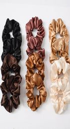 Scrunchies Hairbands Solid Large intestine Hair Ties Ropes Sports Dance Hair Bands Girls Ponytail Holder Hair Accessories 6 Design4466167