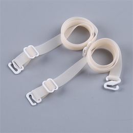 1Pair Silicone Bra Shoulder Straps Invisible Clear Transparent Adjustable Clasp Hook Women's Elastic Belt Intimates Accessories