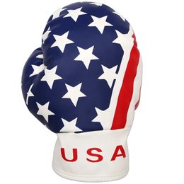 Golf Club Head Cover for Driver Fairway USA Flag Boxing Glove Headcovers Protector 240411