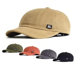 Vintage Short Brim Baseball Cap Cotton Men Women Soft Dad Hat Adjustable Trucker Style Low Profile Caps 2204271115551