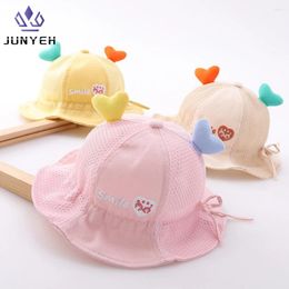 Berets Children's Mesh Caps Baby Bucket Hats Thin 3-24 Months Kid's Sun Cap Summer Shading Cotton Lovely Adjustable Hat