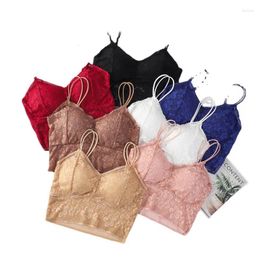 Camisoles & Tanks Women's Fashionable Sexy Lace Wrapped Chest Push Up Wireless Bra Camisole Tube Top Breathable Underwear