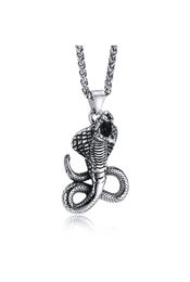 Gothic Stainless Steel Cobra Pendant Necklace Ancient Egypt Protection Evil Eye Symbol 3mm 24 Inch Silver4790250