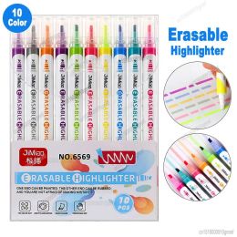 6/10 Color Set Erasable Highlighter Art Marker Pen Oblique Tip 1mm 4mm For DIY Graffiti Drawing Painting Stationery Kids Gift